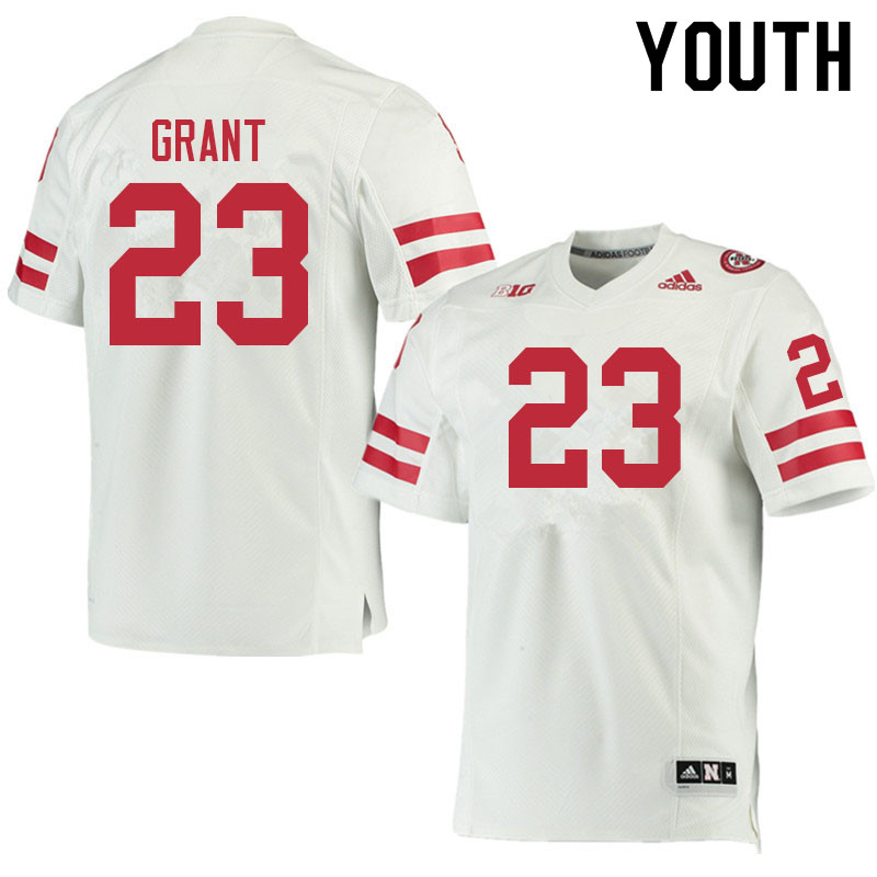 Youth #23 Anthony Grant Nebraska Cornhuskers College Football Jerseys Sale-White - Click Image to Close